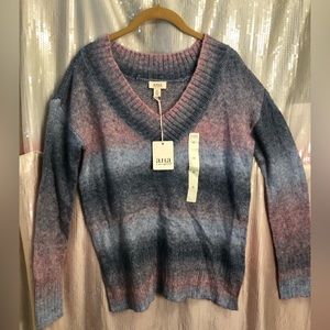 A.N.A V-neck knot pullover sweater size PS in multi color